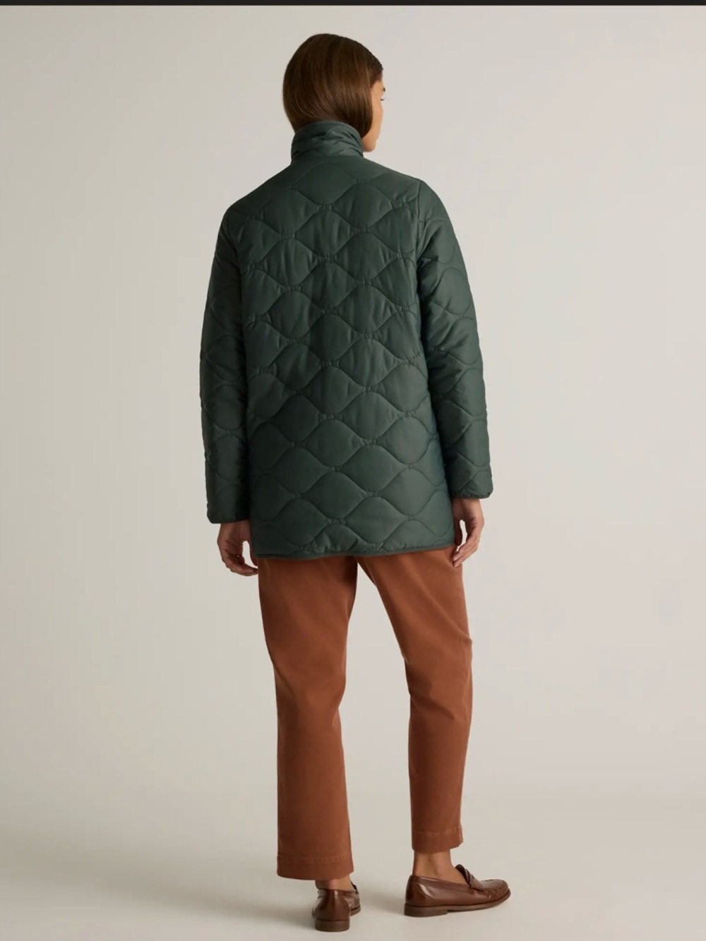 Quince Quilted Dark Green Puffer Jacket - Picture 7 of 8
